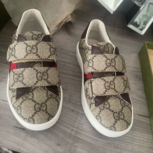 Kids Designer Beige and Brown Sneakers